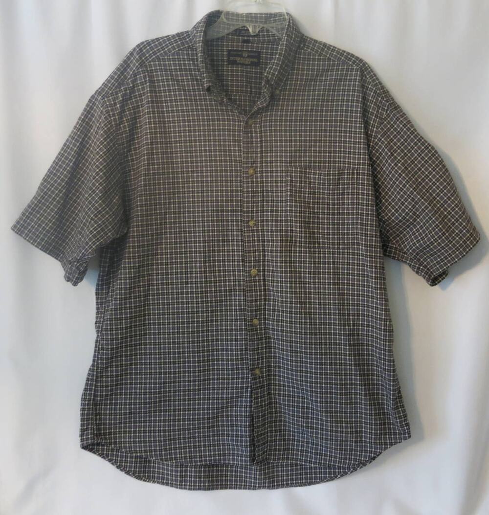 INTERNATIONAL WATERS Button Down Shirt Size XL Short Sleeve Casual Streetwear